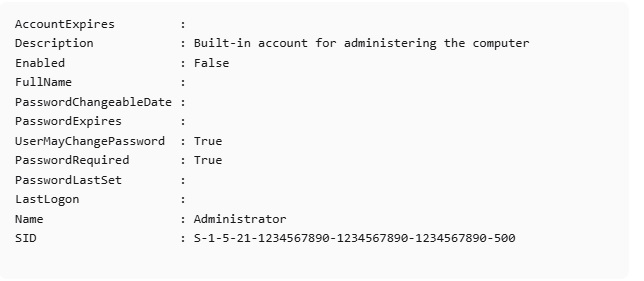 example output