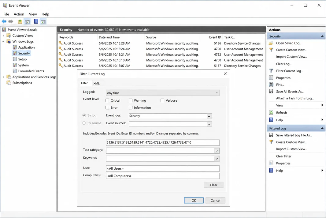Search Event IDs