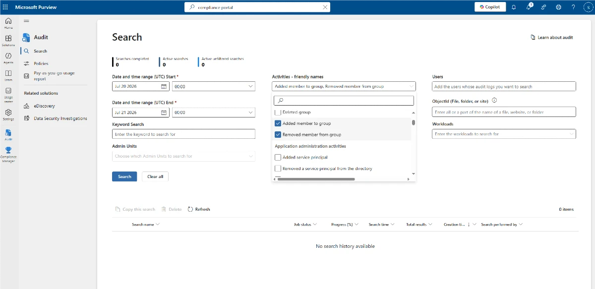 create search