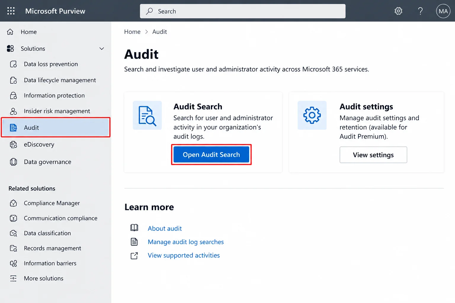 Open Audit Search