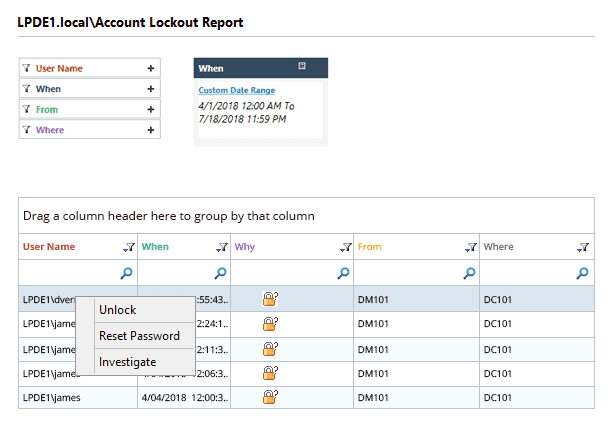 AD account lockout analysis