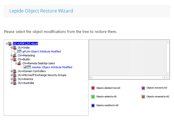 Rollback Active Directory changes