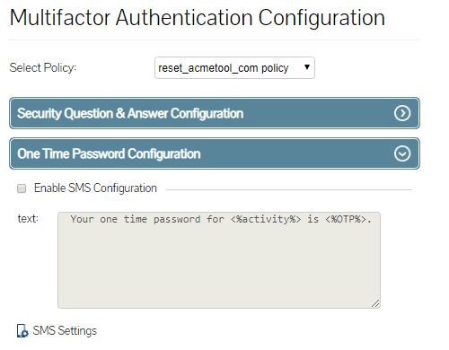 One Time Password (OTP) Method - screenshot