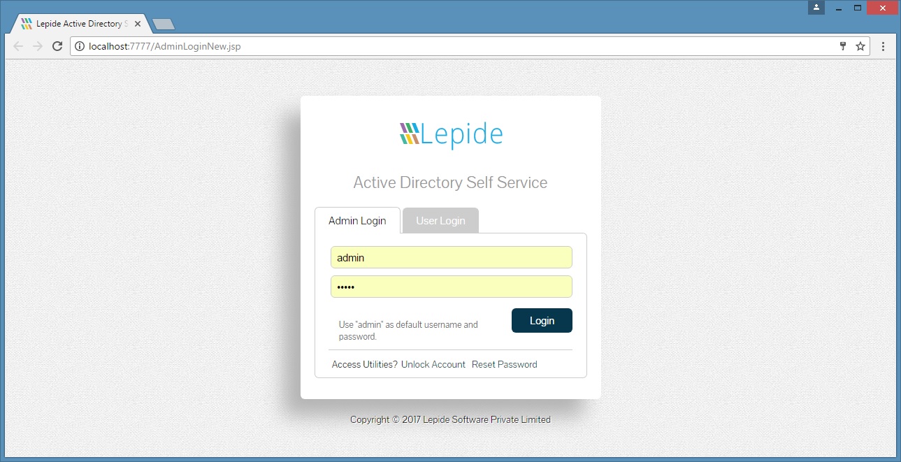 User logon for Lepide Active Directory Self Service