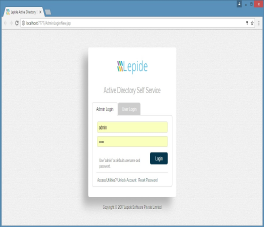 Login page for Lepide Active Directory Self Service