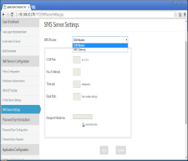 SMS server settings