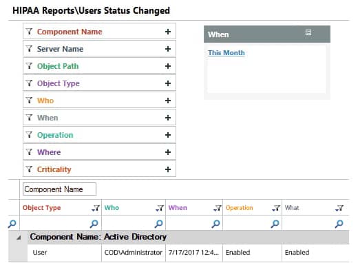 Monitor Changes made to Health Information - screenshot