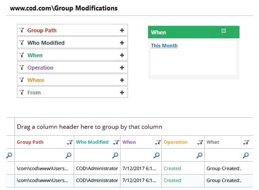 Monitoring Group Memberships - screenshot