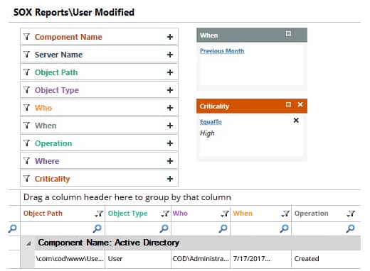 Audit Changes in Users of Financial Data - screenshot