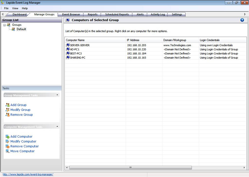 Adding, modifying or deleting groups