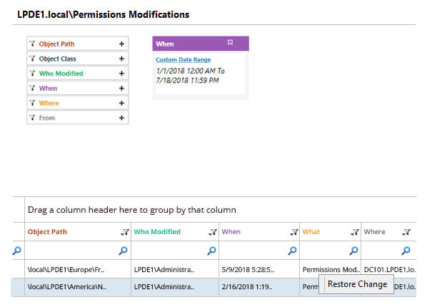 Audit Exchange Server permissions changes