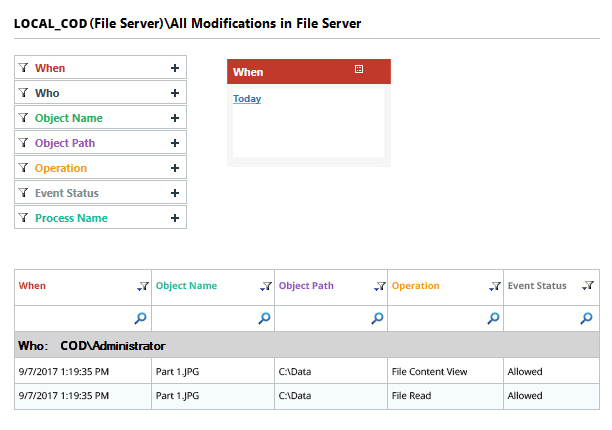 Get a full audit trail - screenshot