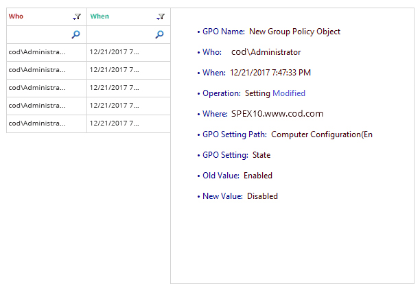 See Both the Before and After Values of Changes - screenshot