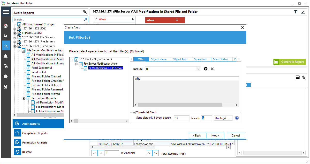 NetApp Filer Change Auditing & Reporting with LepideAuditor for File Server