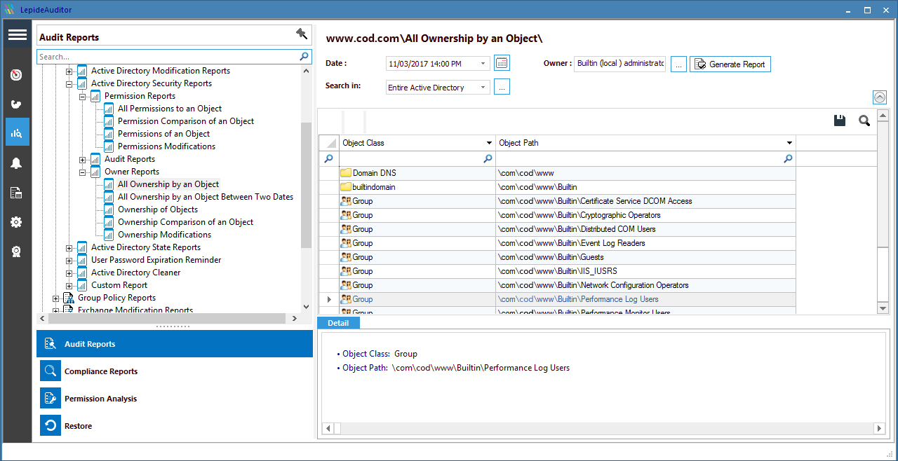 An audit report showing all users with passwords soon to expire with customisable fields