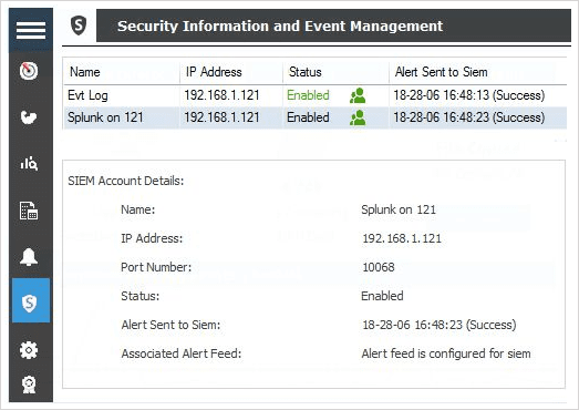 SIEM integration settings