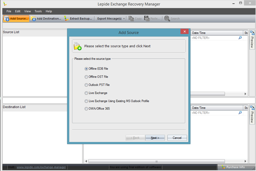Lepide Exchange Recovery Manager 16.1