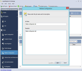 Entering Mailbox Configuration Job Name and Description