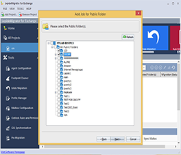 Selecting Public Folders for Migration
