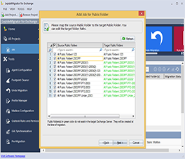 Selecting Source and Target Public Folders for Migrations