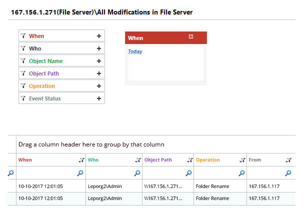 Audit NetApp filer changes