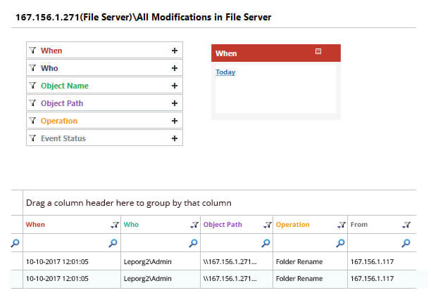 NetApp Filer audit reports