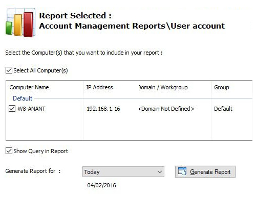 Predefined and custom Windows Event Log Reports - screenshot