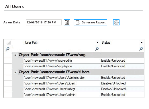 Active Directory State Reports - screenshot