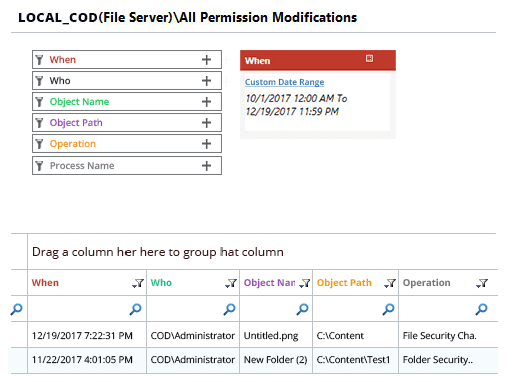 File Server Permission Analysis - screenshot