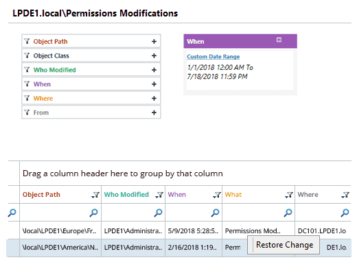 Active Directory Permission Analysis - screenshot