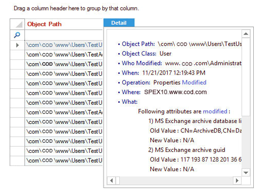 Audit mailbox modifications