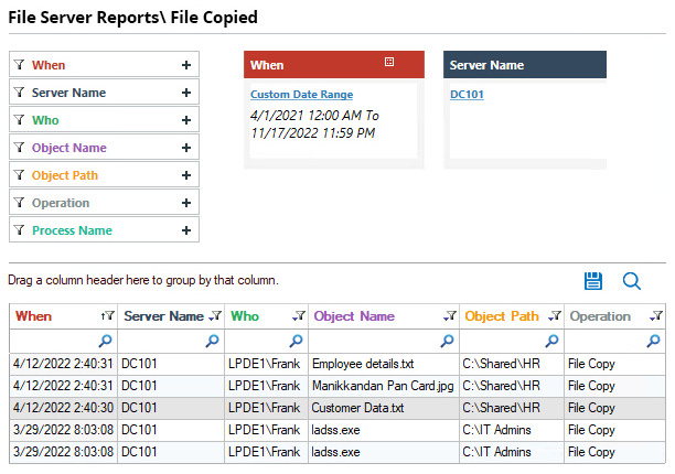 Understanding file copy events - screenshot