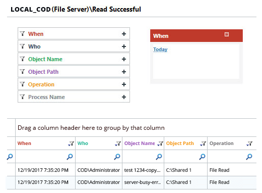 Audit File read/access attempts