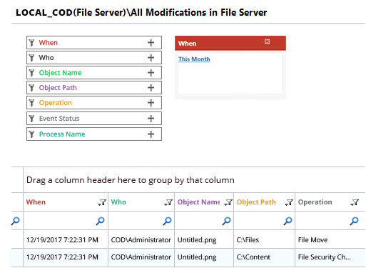 Track File Server changes