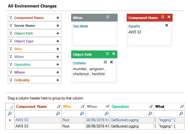 Auditing configuration changes - screenshot