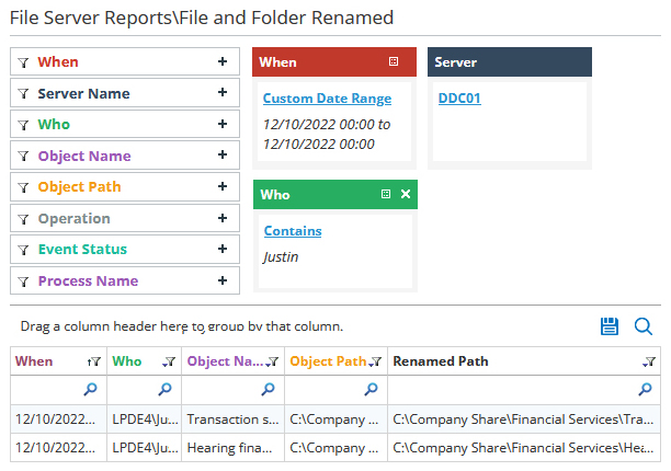 Spot Files Being Renamed