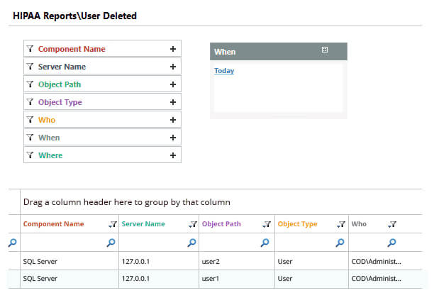 SQL server compliance reporting