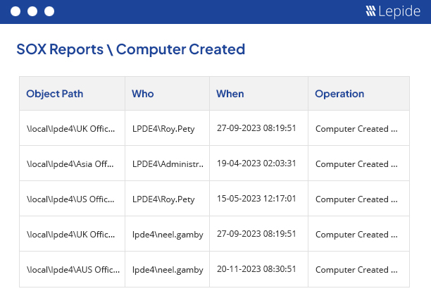 Audit Changes in Computer Objects - screenshot