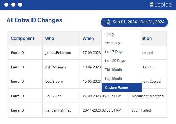 Predefined Azure AD State Reports - screenshot