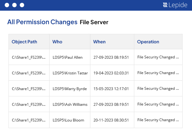 File Server Permission Analysis - screenshot