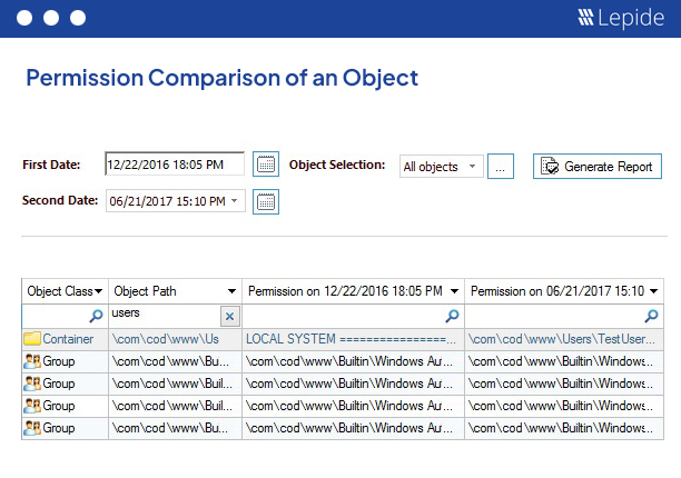 Report from Backup Snapshots - screenshot