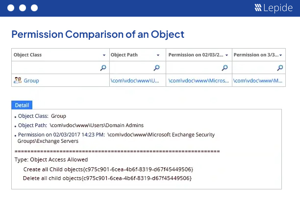 Compare Active Directory Object Permissions - screenshot