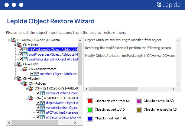 Active Directory Object Restoration - screenshot