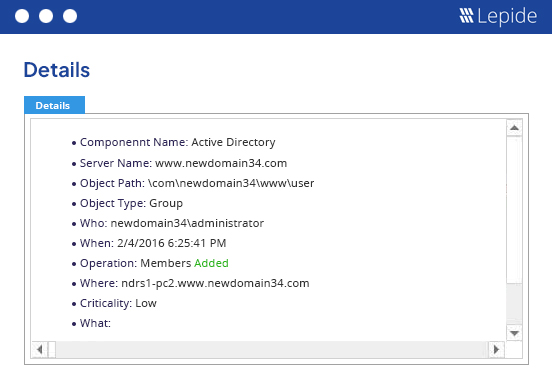 Detailed AD audit Reports