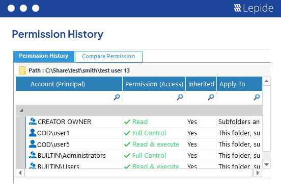 Analyze permissions changes